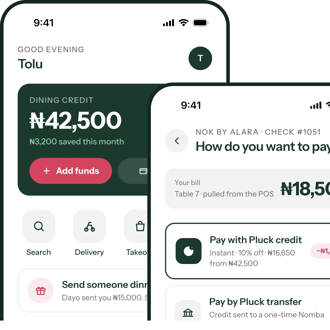 The Plov app showing a credit balance